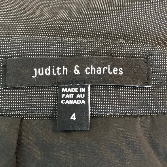 Judith & Charles Black & Grey 90% Wool Exposed Back Zipper Size 4 - Picture 7 of 8